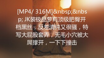 [MP4/ 316M]&nbsp;&nbsp; JK装极品萝莉顶级肥臀开档黑丝，反差清纯又很骚，特写大屁股套弄，无毛小穴被大屌撑开，一下下撞击